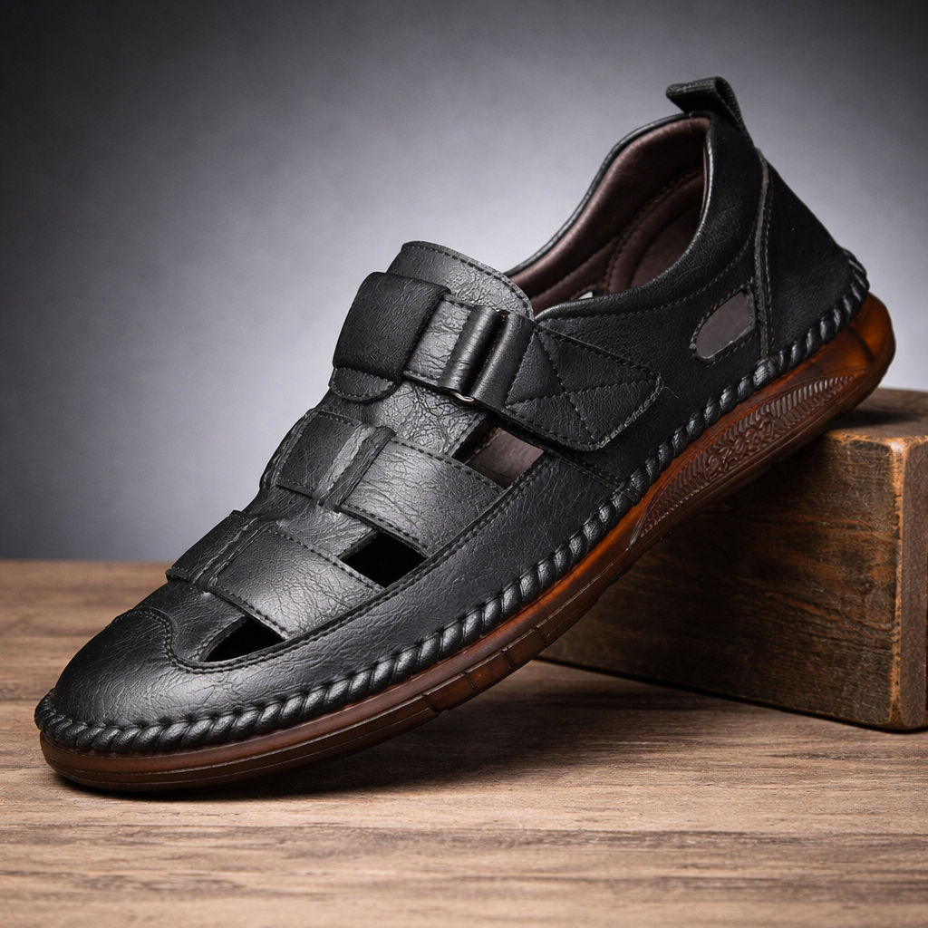 Grover Men's Genuine Leather Fisherman Sandals