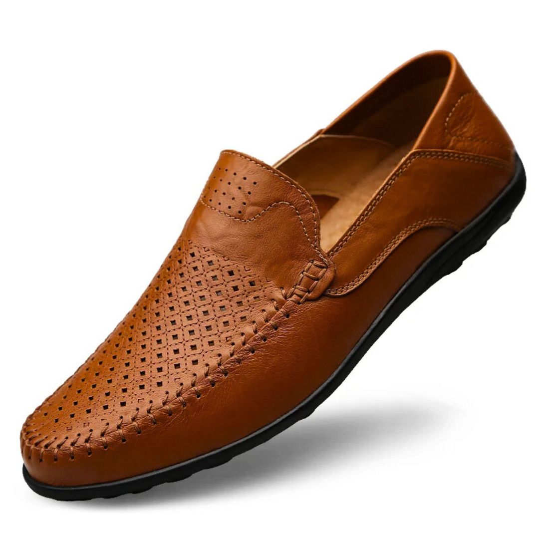 Falconer Men's Genuine Leather Perforated Loafers