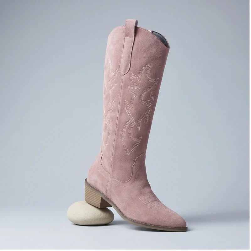 Pink Harlow Embroidered Cowgirl Boots product photo