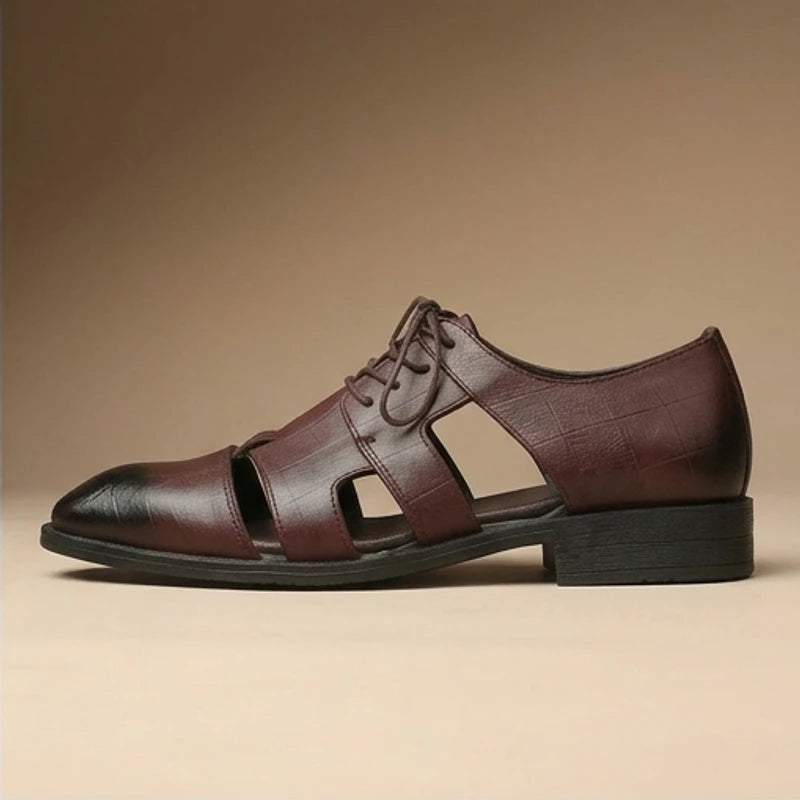 Brown (Lace-Up) Prescott Genuine Cowhide Leather Fisherman Sandals product photo - 2