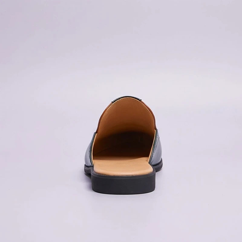 Yellow Luxury Brand Mules Italian Summer Sandals Loafers Half Shoes Leather Loafers Men's Shoes Designer Male Slides Slippers for Men product photo - 3