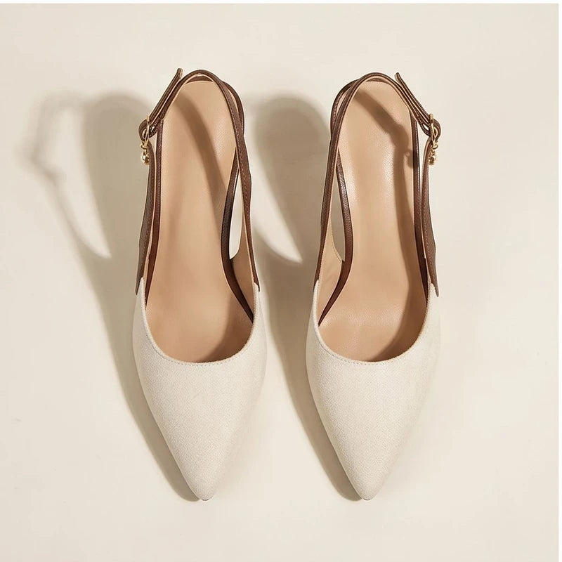 White linen flats in a studio background - 2