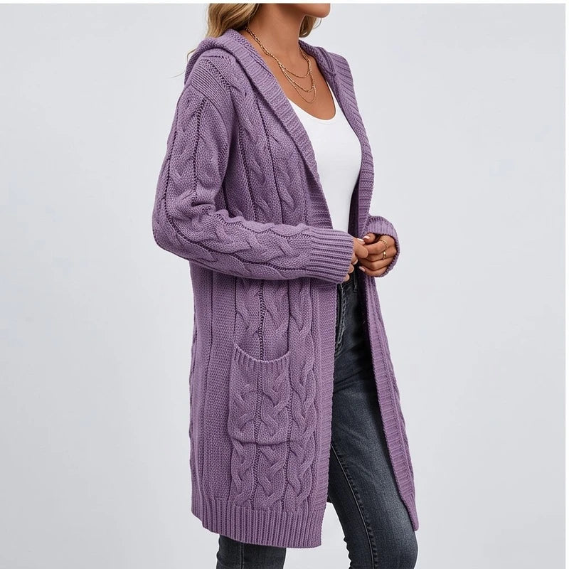 Model wearing J cardigan in a studio - 2