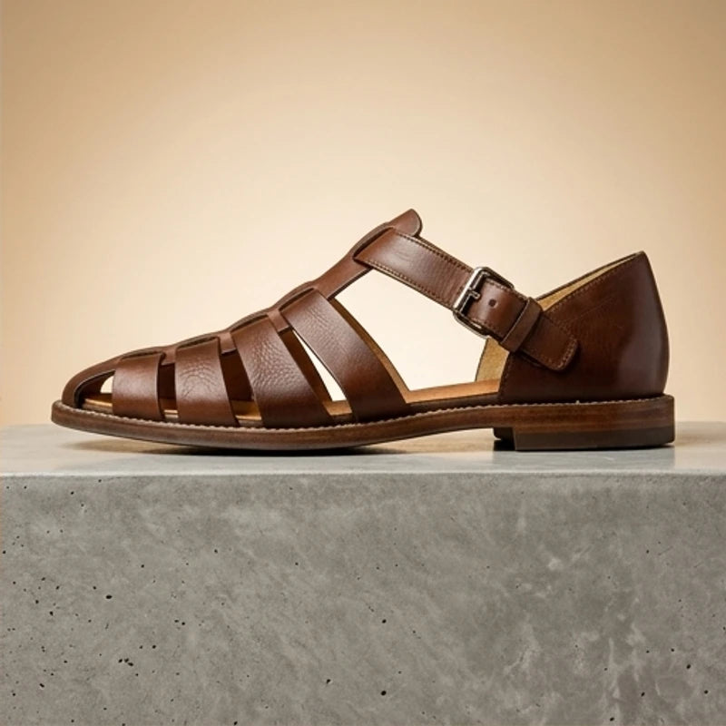 Dark Brown Rafferty Genuine Leather Fisherman Sandals product photo - 2