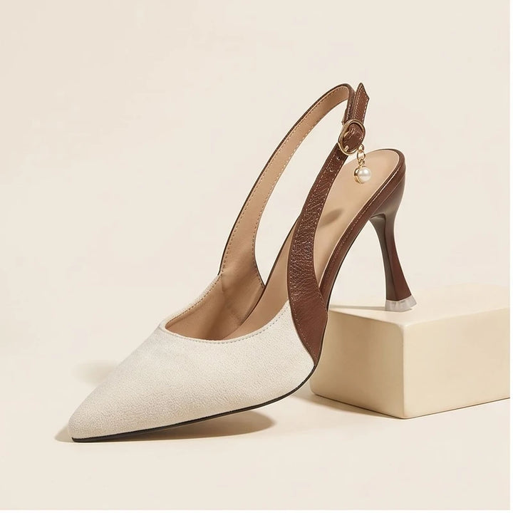 White linen flats in a studio background