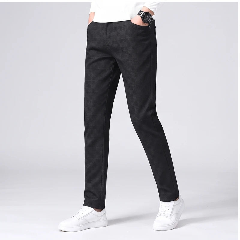 Model wearing Black cotton pants in a studio - 2