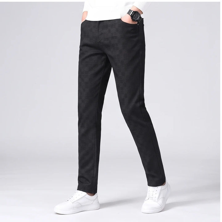 Model wearing Black cotton pants in a studio - 2