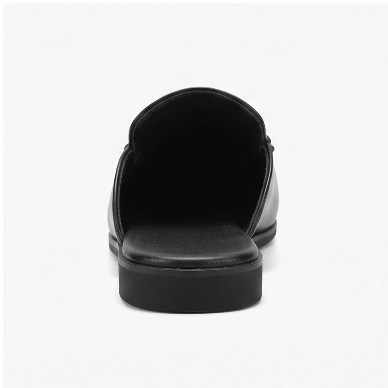 Black leather loafers on a white background - 4
