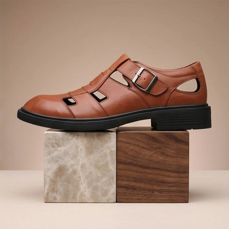 Brown Stirling Genuine Cowhide Leather Fisherman Sandals product photo - 2