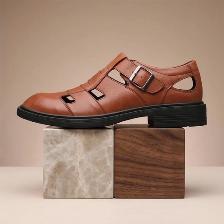 Brown Stirling Genuine Cowhide Leather Fisherman Sandals product photo - 2