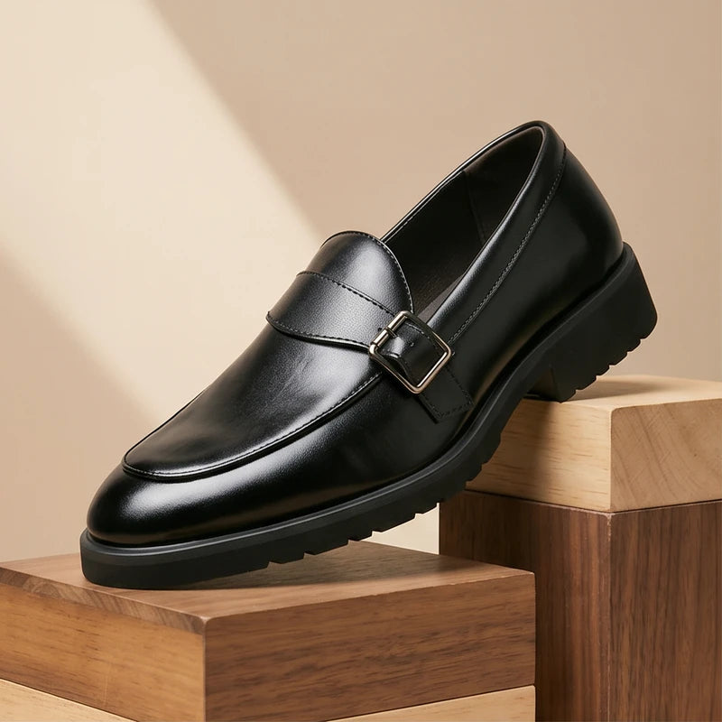 Black Leather Marcus Suede Loafers product photo