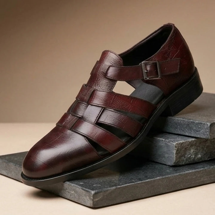 Brown (Buckle) Prescott Genuine Cowhide Leather Fisherman Sandals product photo