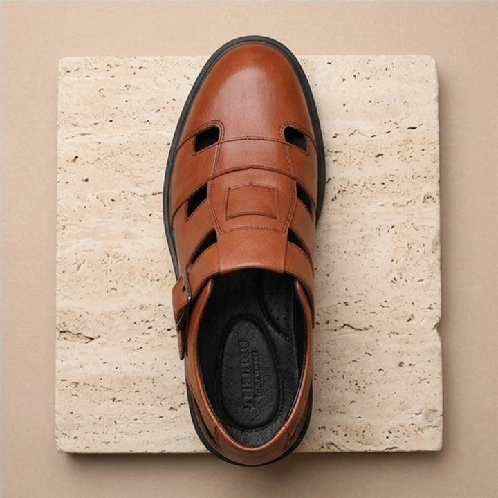 Brown Stirling Genuine Cowhide Leather Fisherman Sandals product photo - 4