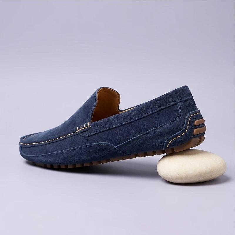 Blue Devereux Suede Driving Loafers product photo - 3