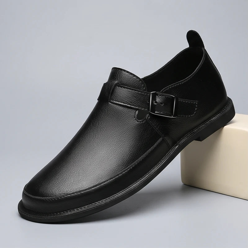 Black Winslow Genuine Leather Monk Strap Loafers product photo