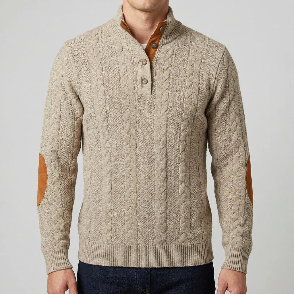 Rowan Men's Cable Knit Pullover Sweater