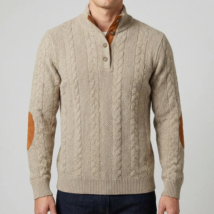 Rowan Men's Cable Knit Pullover Sweater
