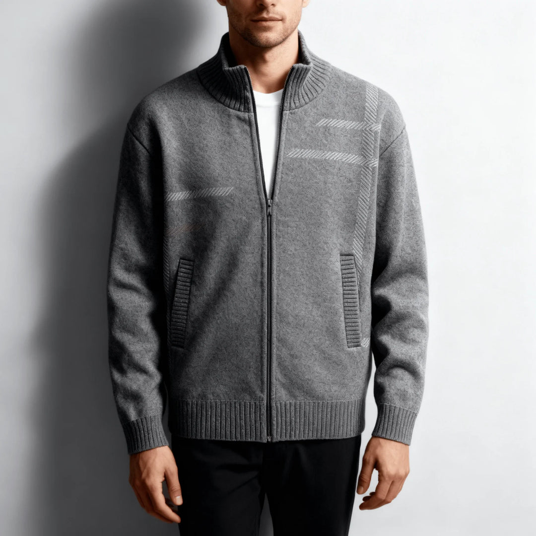 Axis Wool Knit Zip-Up Jacket