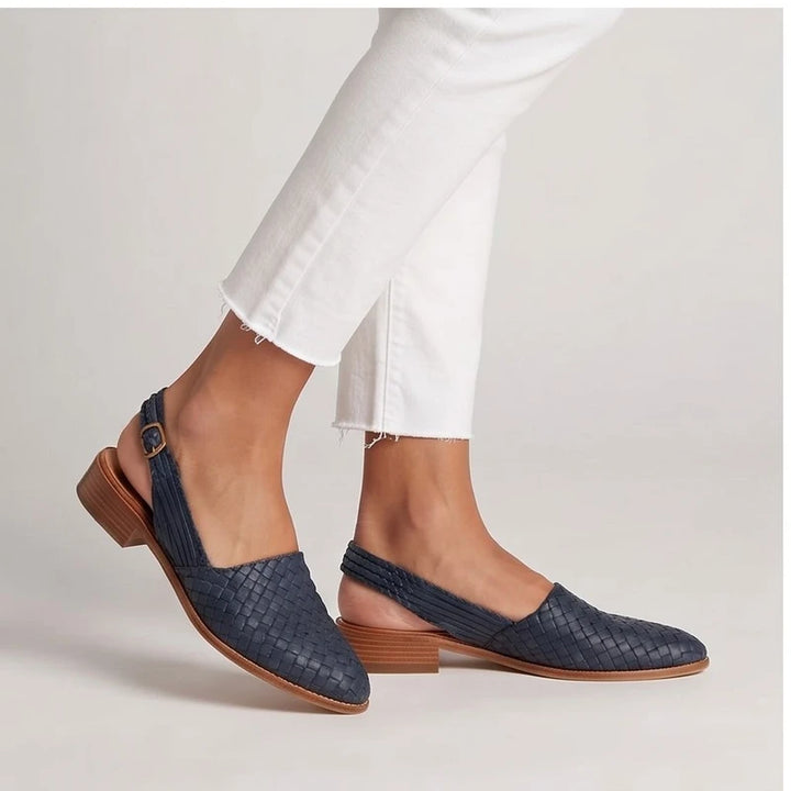 Model wearing Black woven loafers in a studio - 2