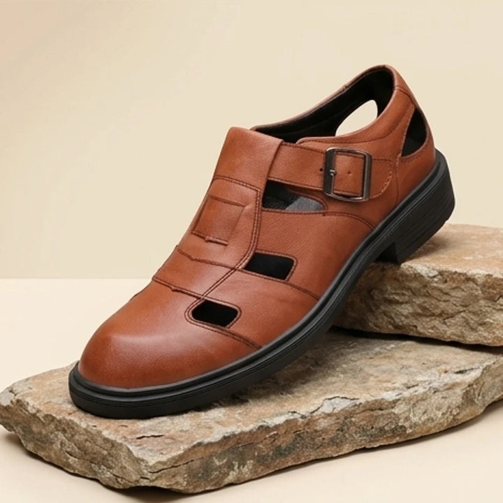 Brown Stirling Genuine Cowhide Leather Fisherman Sandals product photo