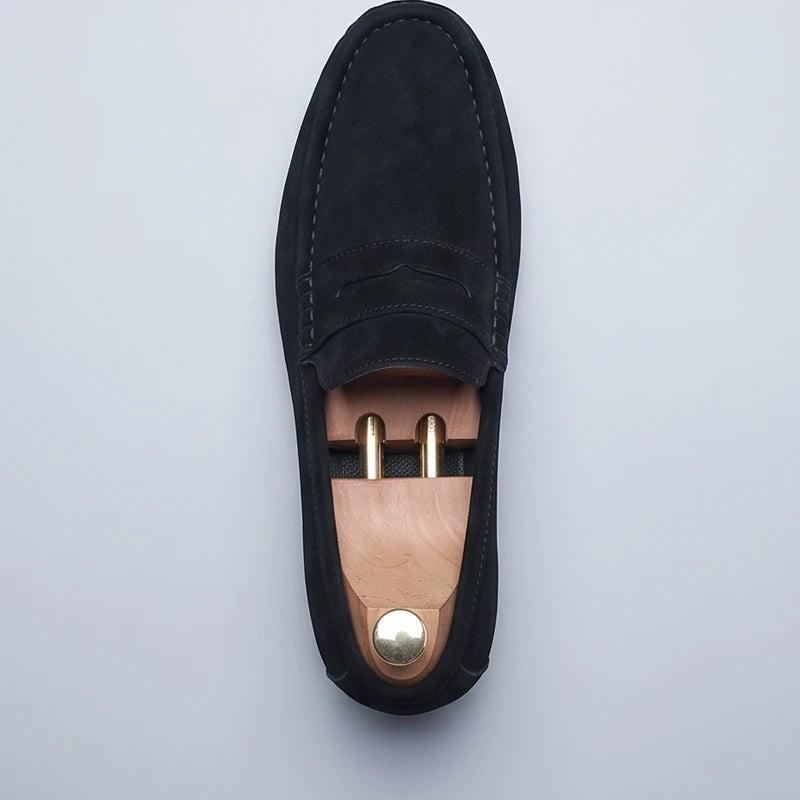 Black Callahan Suede Penny Loafers product photo - 3
