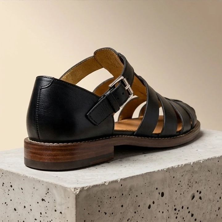 Black Rafferty Genuine Leather Fisherman Sandals product photo - 3