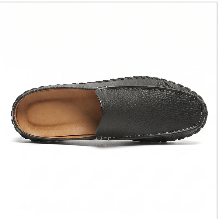 Black leather mule on a white background - 3