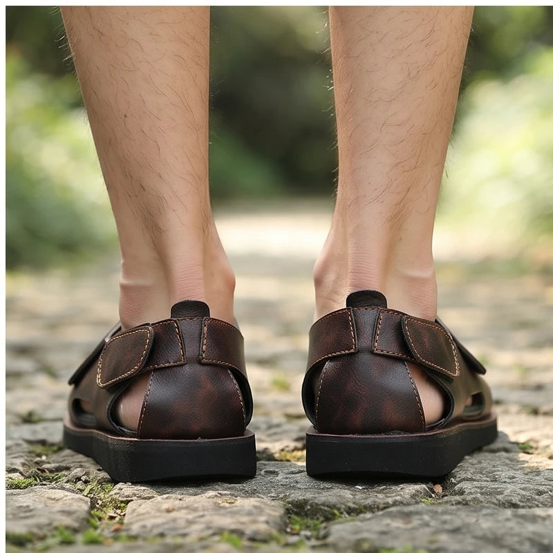 Model wearing Brown flat outdoors - 4