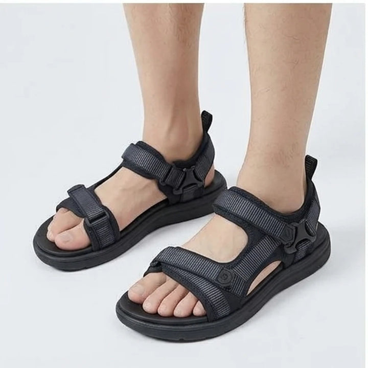 Model wearing Blue Ashford Sport Sandals in studio - 3