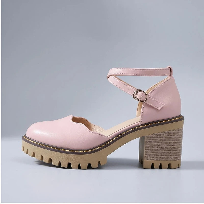 Pink heels in a studio background - 2