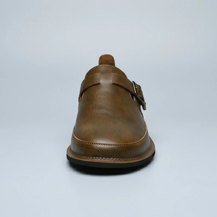 Brown Winslow Genuine Leather Monk Strap Loafers product photo - 3