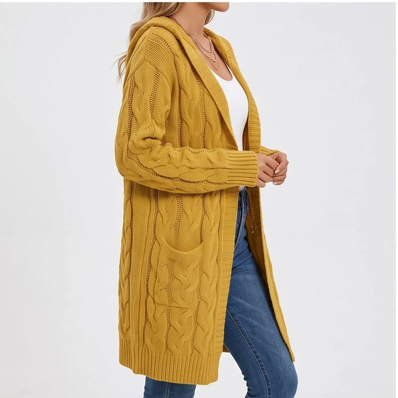 Model wearing G cardigan in a studio - 2