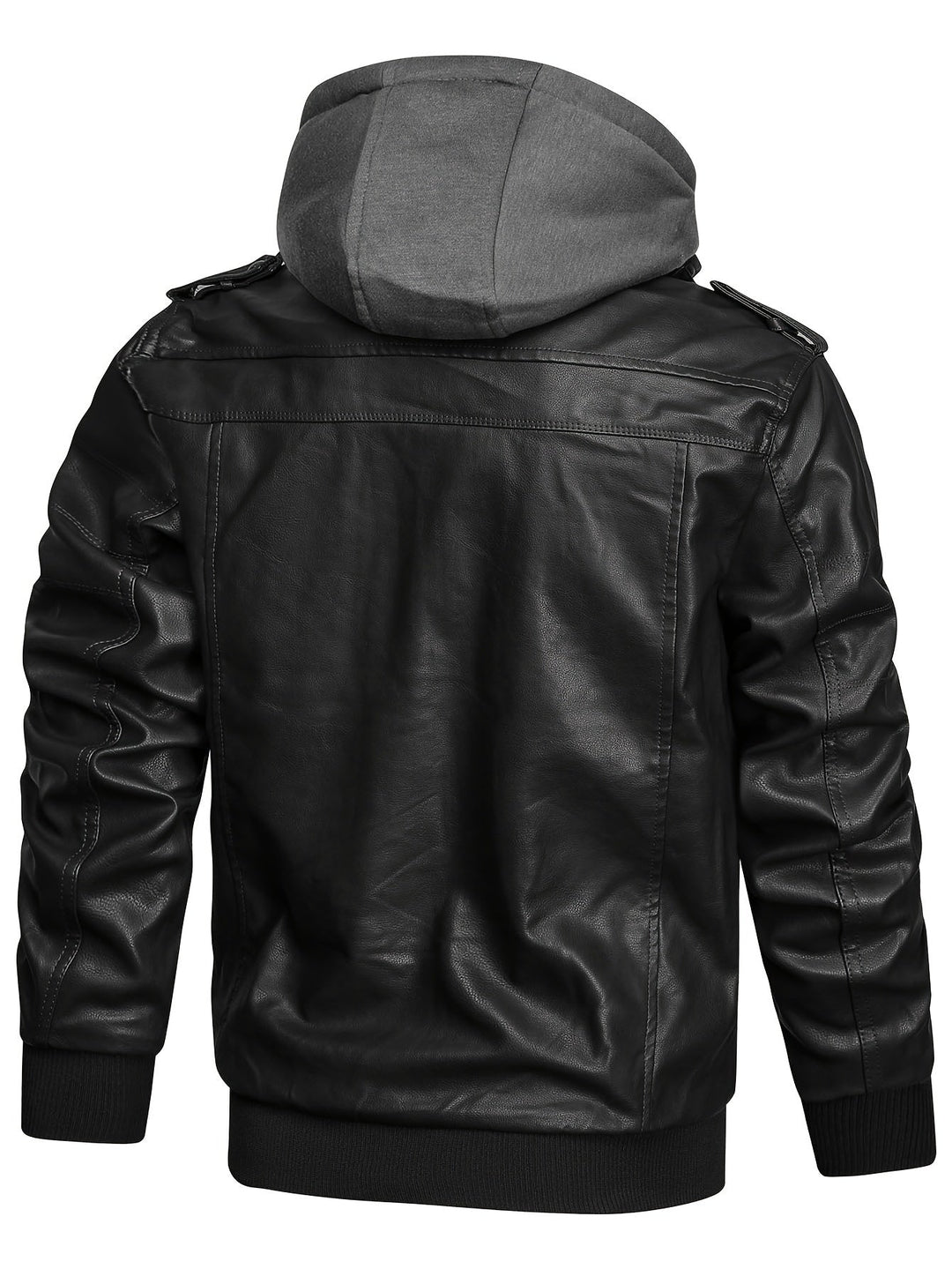 Maverick Leather Hooded Biker Jacket
