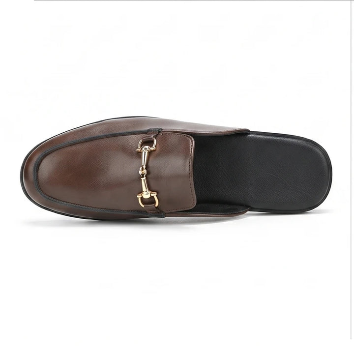 Brown leather loafers on a white background - 3