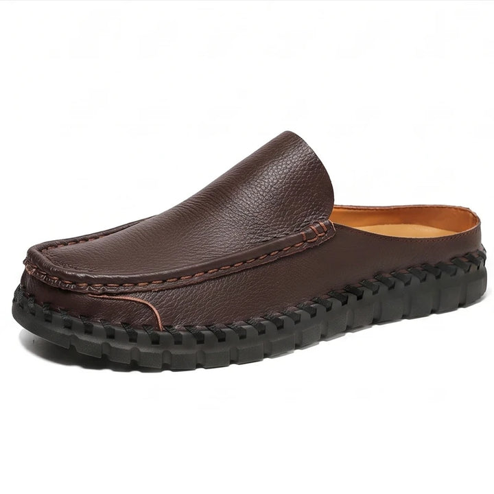 Brown leather mule on a white background - 2