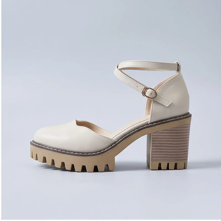 Ivory heels in a studio background - 2