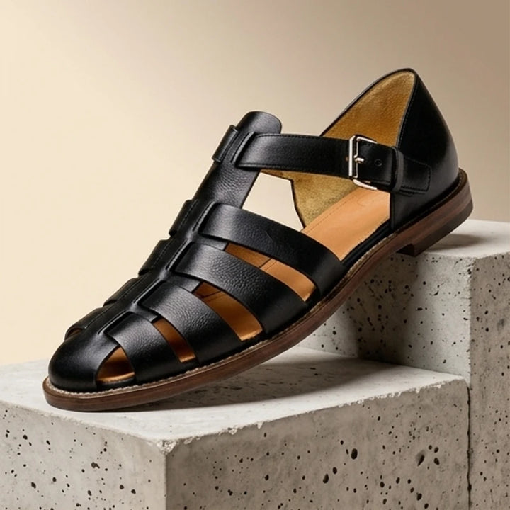 Black Rafferty Genuine Leather Fisherman Sandals product photo
