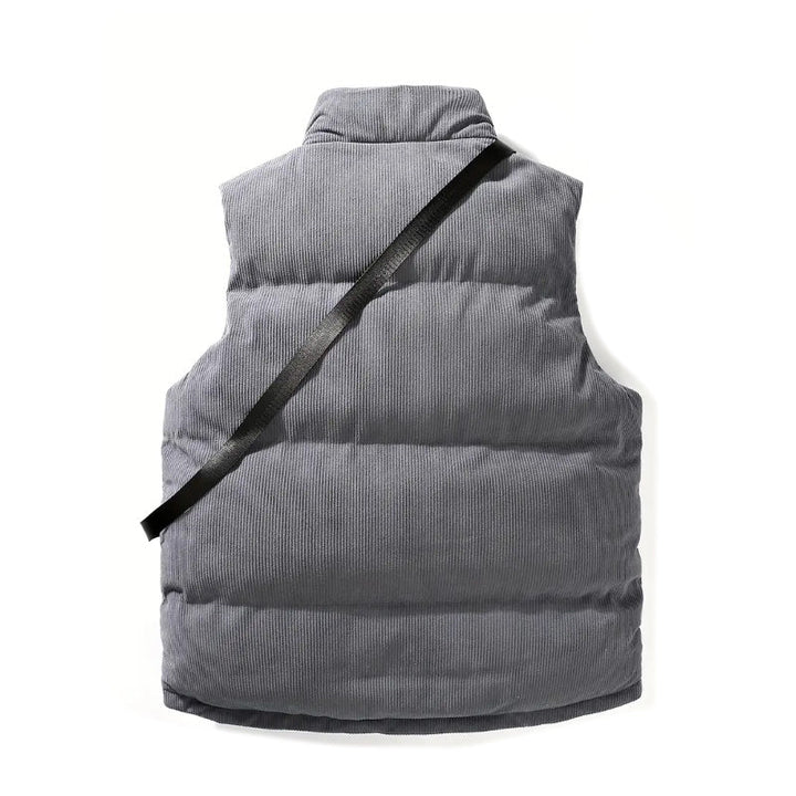 Corwin Men's Corduroy Puffer Vest with Crossbody Bag