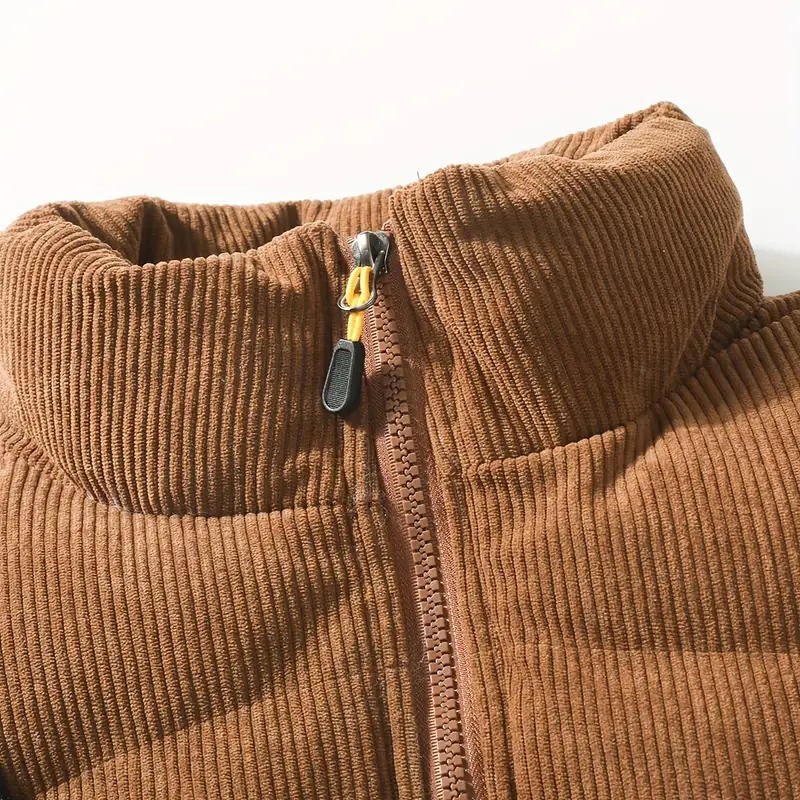 Corwin Men's Corduroy Puffer Vest with Crossbody Bag