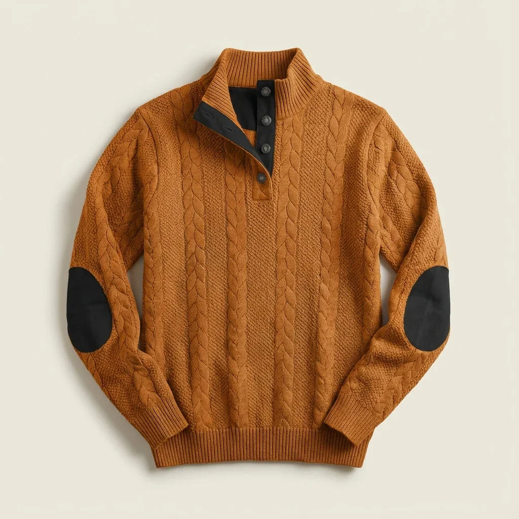 Rowan Men's Cable Knit Pullover Sweater
