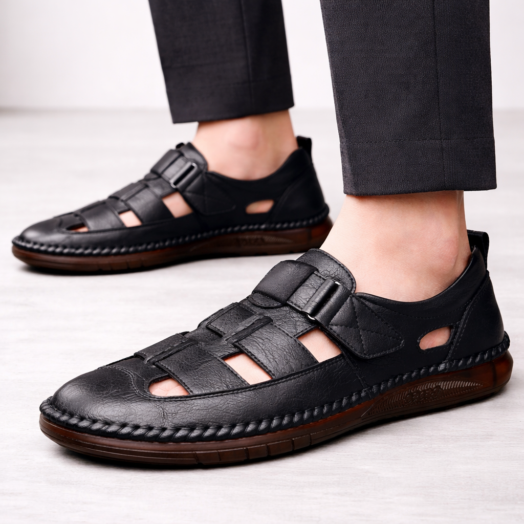 Grover Men's Genuine Leather Fisherman Sandals