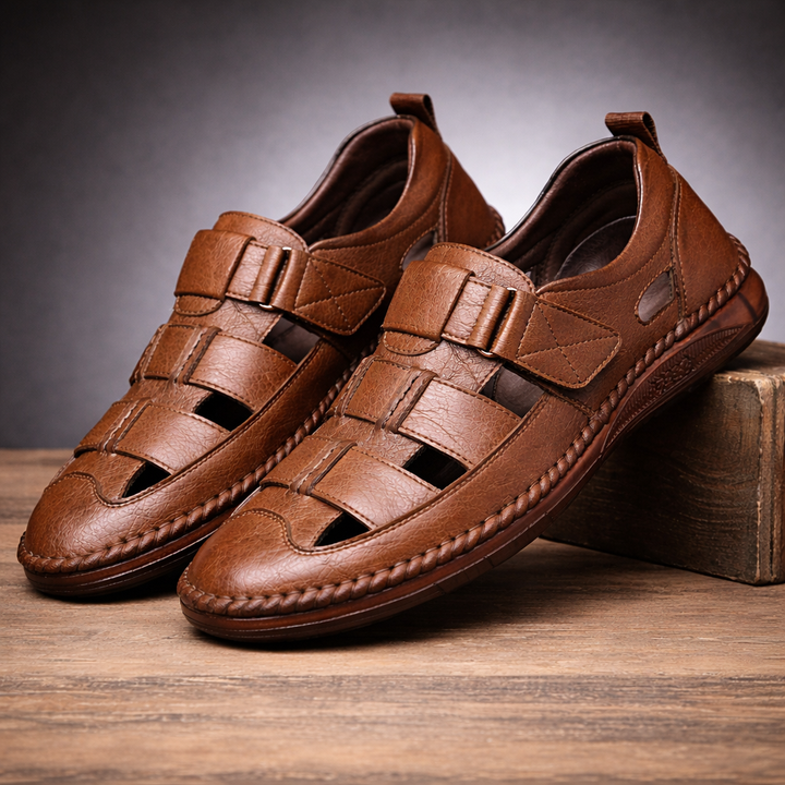 Grover Men's Genuine Leather Fisherman Sandals