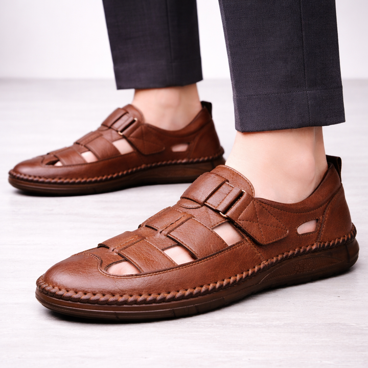 Grover Men's Genuine Leather Fisherman Sandals