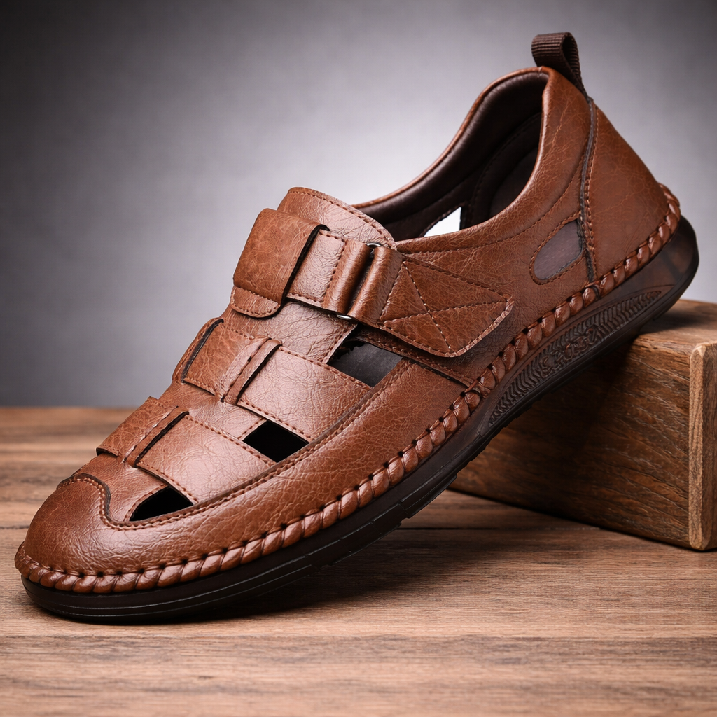 Grover Men's Genuine Leather Fisherman Sandals
