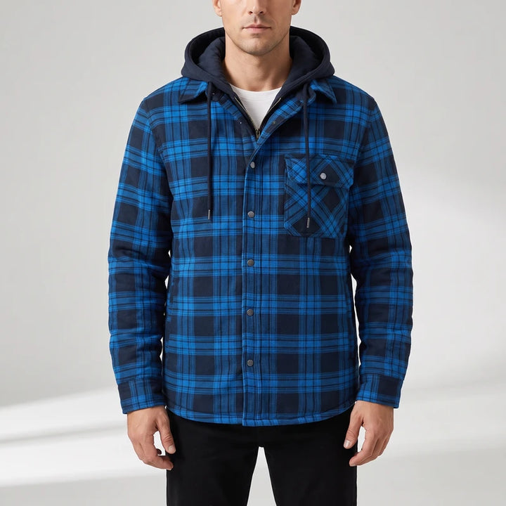 Dark Blue vest on an off-gray studio background