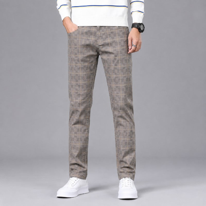 Sutton Men's Cotton Plaid Straight Leg Pants