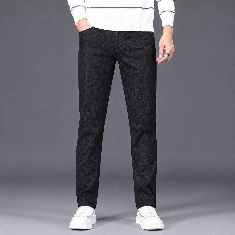Sutton Men's Cotton Plaid Straight Leg Pants