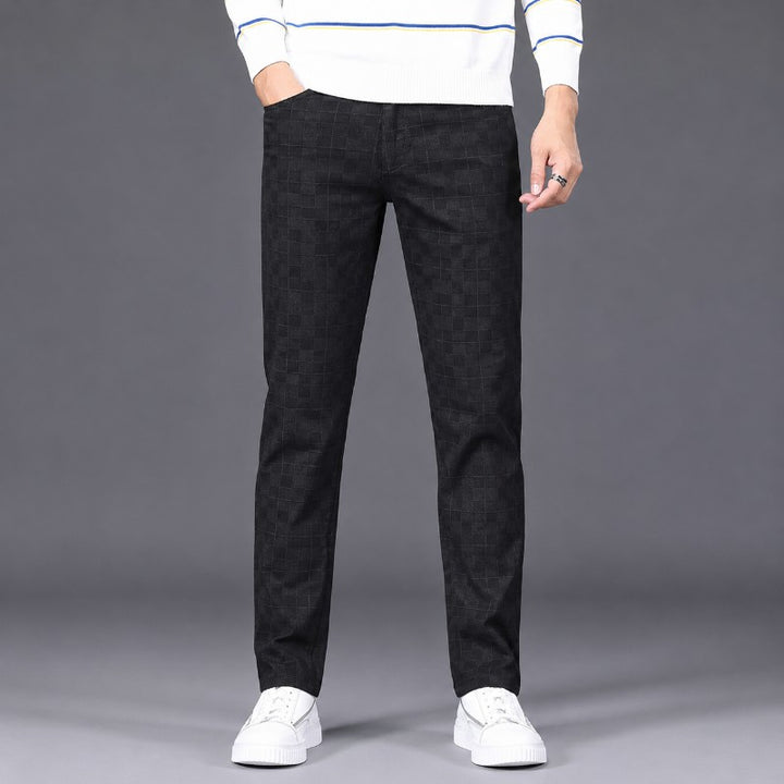 Sutton Men's Cotton Plaid Straight Leg Pants
