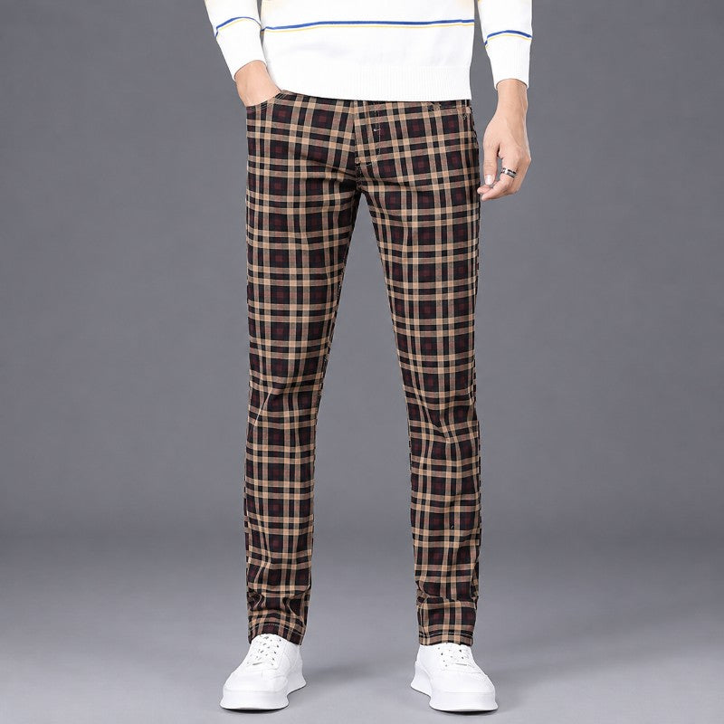 Sutton Men's Cotton Plaid Straight Leg Pants