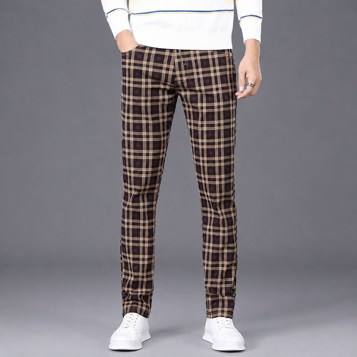 Sutton Men's Cotton Plaid Straight Leg Pants